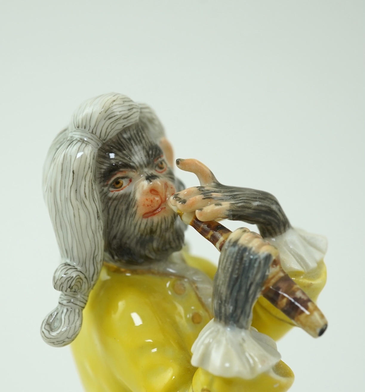A Meissen monkey band figure of piccolo player modelled after J. J. Kaendler, 20th century